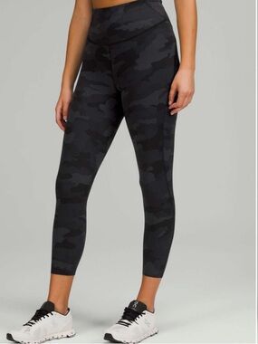 Lululemon Base Pace High-Rise Crop 23" Heritage 365 Camo Deep Coal Multi size 6